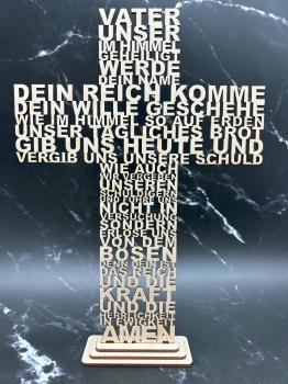 Vater Unser Wortkreuz mit Sockel